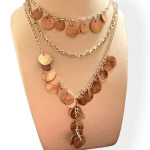 Three layer brown necklace